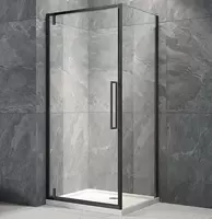 Душевой уголок Veconi 80х70 RV-033B распашная дверь, стекло прозрачное, профиль черный