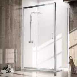Душевой уголок Veconi 100х70 RV072 раздвижная дверь, стекло прозрачное, профиль хром, без поддона
