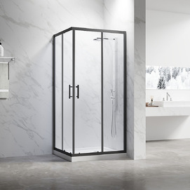 Душевой уголок Veconi Rovigo 100x100 RV27B-100100-01-C8 стекло прозрачное, профиль черный, без поддона