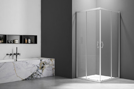 Душевой уголок Veconi Rovigo 80x80 RV101-80-01-C4 стекло прозрачное, профиль хром