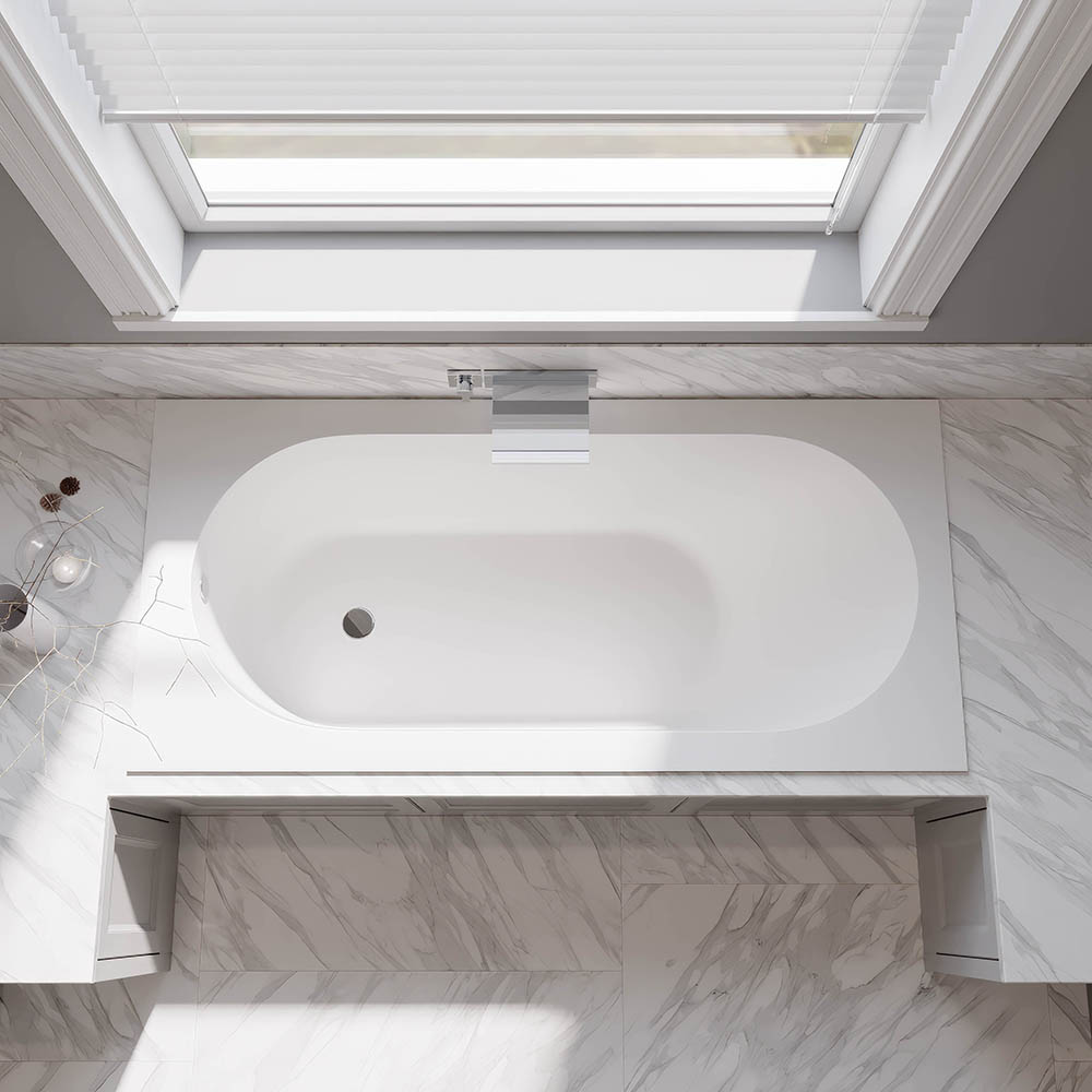 Ванна из искусственного камня Veconi Stampo 170x75 STMSLIM17075 белая 61033₽