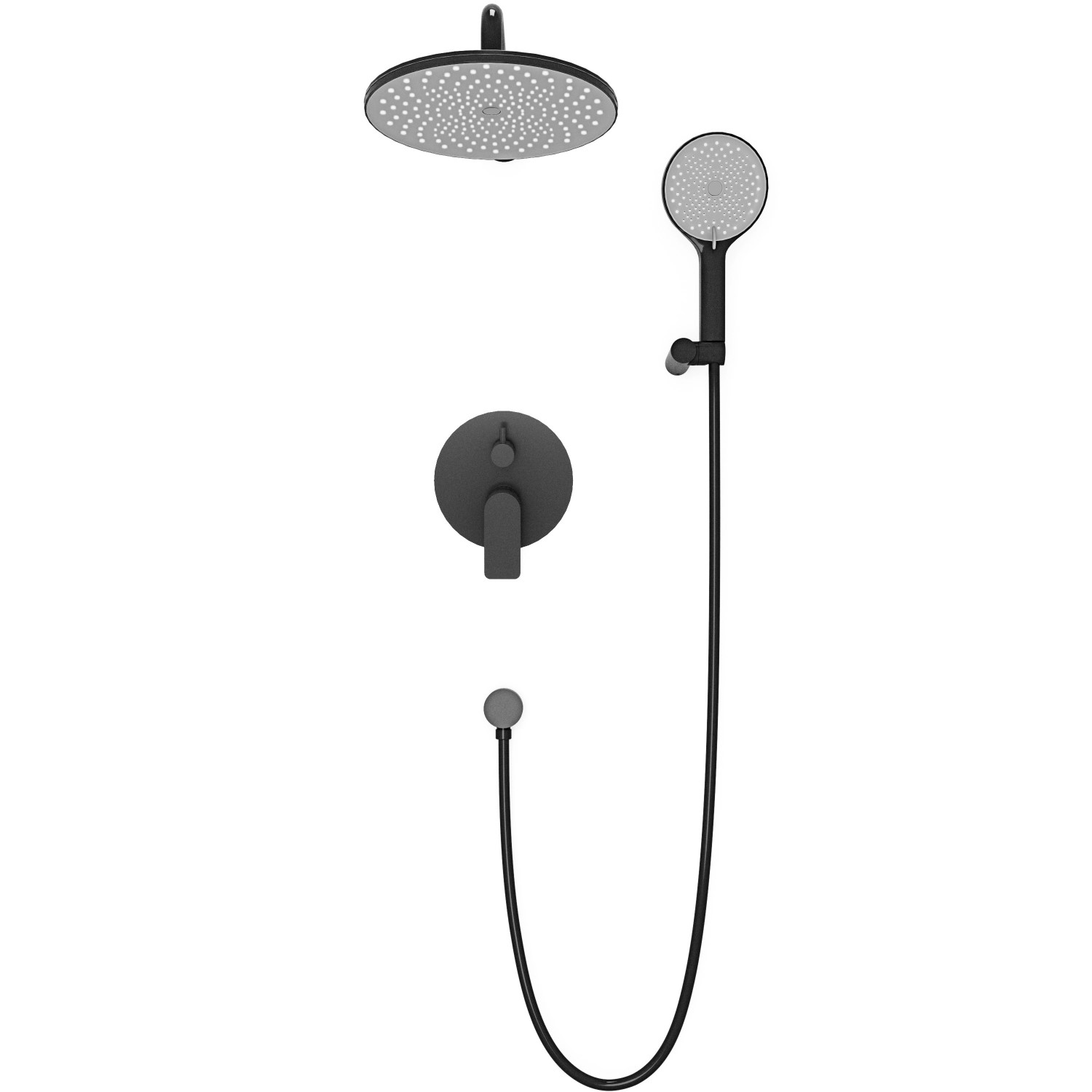 Встраиваемая душевая система Veconi Teora TE-500-B-C4 без излива чёрная матовая 28434₽