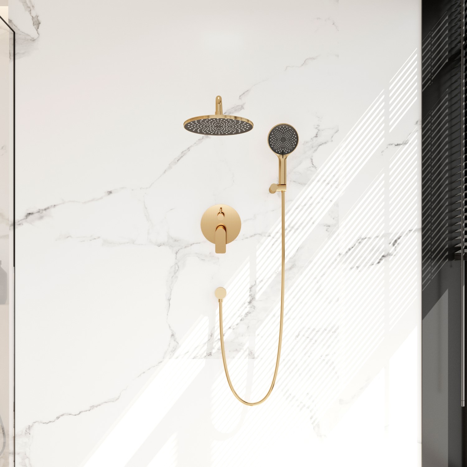 Встраиваемая душевая система Veconi Teora TE-500-G-C4 без излива золото брашированное 25026₽