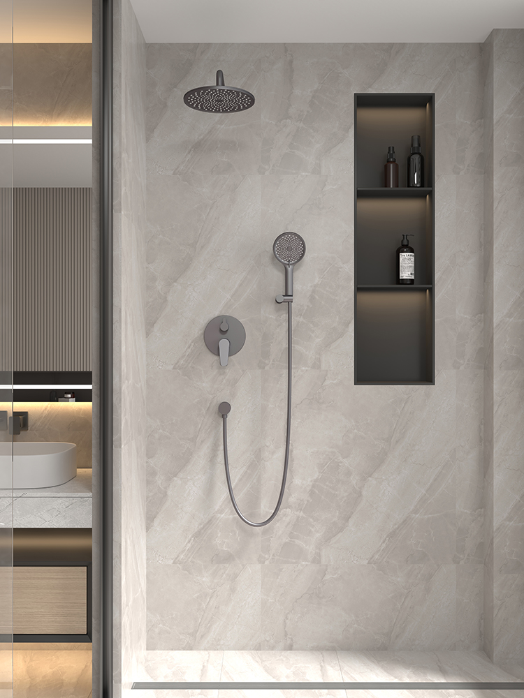 Встраиваемая душевая система Veconi Teora TE-500-GR-C4 без излива графит брашированный 25026₽