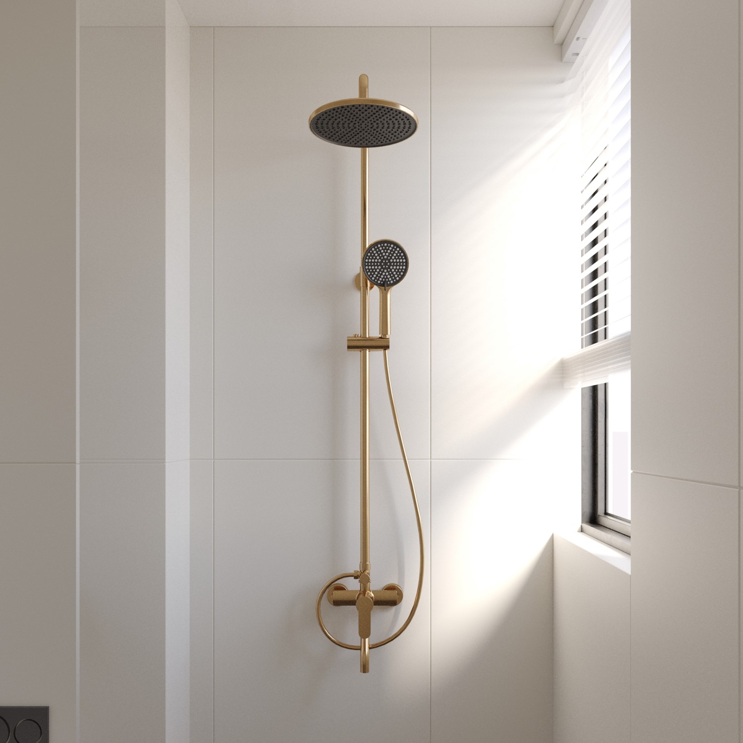 Душевая стойка Veconi Turi TU-100-G-C4 с изливом золото брашированное 16486₽