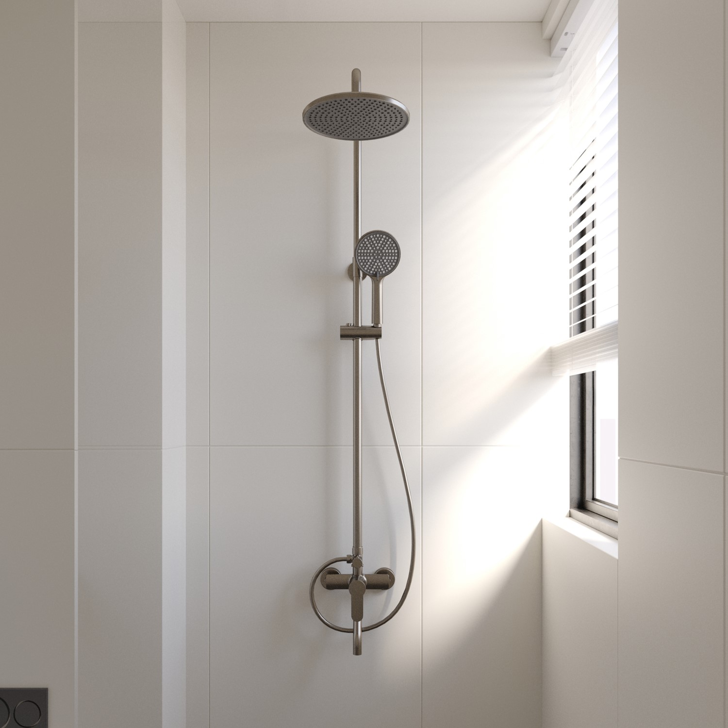 Душевая стойка Veconi Turi TU-100-GR-C4 с изливом графит брашированный 16486₽