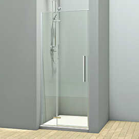 Душевая дверь в нишу Veconi 120х195 VN73 распашная, стекло прозрачное, профиль хром