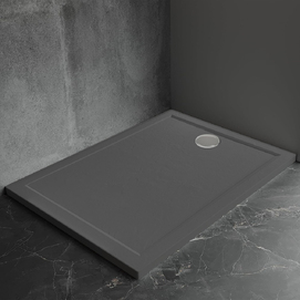 Душевой поддон из искусственного камня Veconi Pietra 80x80 PT-AG-8080-RU антрацитово-серый