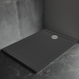 Душевой поддон из искусственного камня Veconi Pietra 80x80 PT-B-8080-RU черный