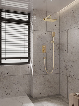 Встраиваемая душевая система Veconi Verona VE-510-G-C4 без излива, золото брашированное