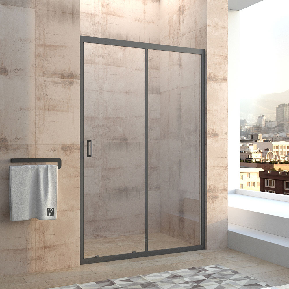 Душевая дверь Veconi Vianno 125x195 VN46B-125-01-C5 стекло прозрачное профиль черный 26306₽