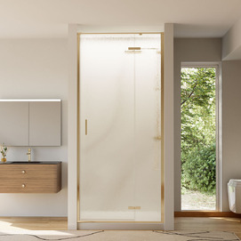 Душевая дверь в нишу Veconi Vianno 80x195 VN73RG/R-80-06-C4 стекло дождь, профиль золото брашированное