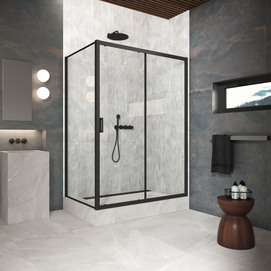 Душевой уголок Vegas-Glass 100x80 ZP+ZPV Protec h1900 100*80 02М 01 профиль черный матовый, стекло прозрачное