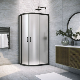 Душевой уголок Vegas-Glass 100x80  ZS-F NOVO h2000 100*80 02М 10 профиль черный матовый, стекло сатин