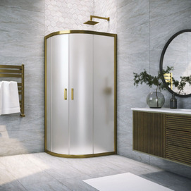 Душевой уголок Vegas-Glass 100x80  ZS-F TUR NOVO 100*80 05 10 профиль бронза, стекло сатин