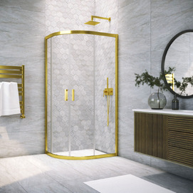 Душевой уголок Vegas-Glass 100x80  ZS-F TUR NOVO 100*80 09 01 профиль золото глянцевое, стекло прозрачное