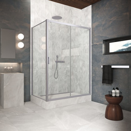 Душевой уголок Vegas-Glass 100x85 ZP+ZPV Protec h1900 100*85 07 01 профиль матовый хром, стекло прозрачное