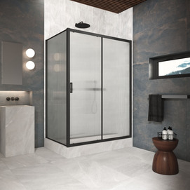 Душевой уголок Vegas-Glass 120x90 ZP+ZPV Protec h1900 120*90 02М Moru профиль черный матовый, стекло Moru