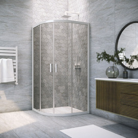 Душевой уголок Vegas-Glass 80x80  ZS NOVO h2000 80 01 07 профиль белый, стекло графит
