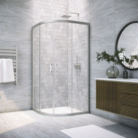 Душевой уголок Vegas-Glass 80x80  ZS NOVO h2000 80 07 01 профиль матовый хром, стекло прозрачное