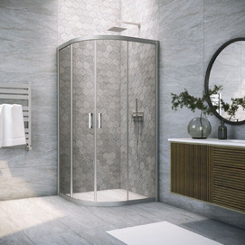 Душевой уголок Vegas-Glass 80x80  ZS NOVO h2000 80 07 07 профиль матовый хром, стекло графит