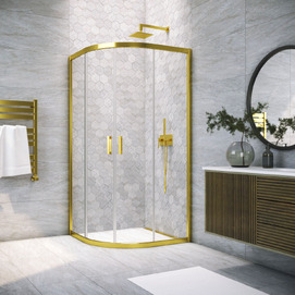 Душевой уголок Vegas-Glass 80x80  ZS TUR NOVO 80 09 01 профиль золото глянцевое, стекло прозрачное