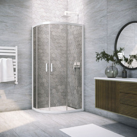 Душевой уголок Vegas-Glass 90x80  ZS-F NOVO h2000 90*80 01 07 профиль белый, стекло графит