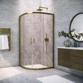 Душевой уголок Vegas-Glass 90x90  ZS TUR NOVO 90 05 05 профиль бронза, стекло бронза