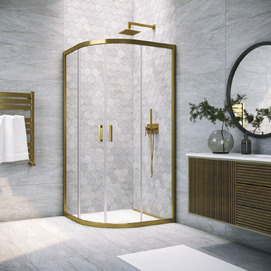 Душевой уголок Vegas-Glass 90x90  ZS TUR NOVO 90 05 crystalvision профиль бронза, стекло crystalvision