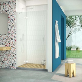 Душевая дверь в нишу Vegas-Glass AFP Retta 90x199 AFP Retta 90 01 01 стекло прозрачное, профиль белый