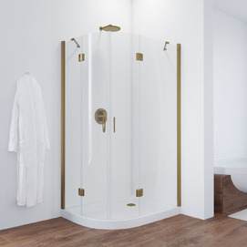 Душевой уголок Vegas-Glass 80x90 AFS-F 80*90 05 01 L профиль бронза, стекло прозрачное