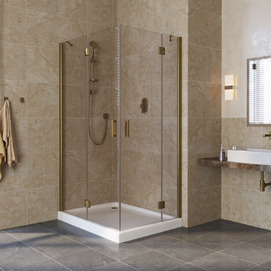 Душевой уголок Vegas-Glass Afa-F Lux 100x90 AFA-F LUX 100*90 05 05 профиль бронза, стекло бронза
