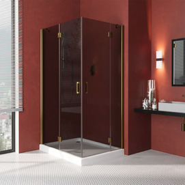 Душевой уголок Vegas-Glass Afa-F Lux 100x90 AFA-F LUX 100*90 05 07 профиль бронза, стекло графит