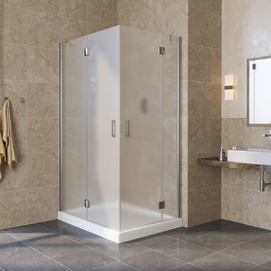 Душевой уголок Vegas-Glass Afa-F Lux 100x90 AFА-F LUX 100*90 08 10 профиль матовый хром, стекло сатин
