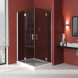 Душевой уголок Vegas-Glass Afa-F Lux 110x90 AFA-F LUX 110*90 07 07 профиль глянцевый хром, стекло графит
