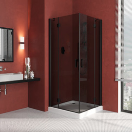 Душевой уголок Vegas-Glass Afa Lux 100x100 AFA LUX 100 02М 07 профиль черный, стекло графит