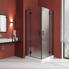 Душевой уголок Vegas-Glass Afa Lux 100x100 AFА LUX 100 02М 10 профиль черный, стекло сатин