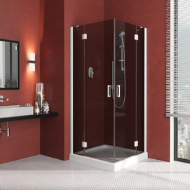 Душевой уголок Vegas-Glass Afa Lux 90x90 AFA LUX 90 01 07 профиль белый, стекло графит