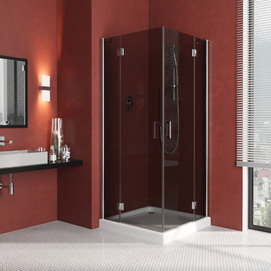 Душевой уголок Vegas-Glass Afa Lux 90x90 AFA LUX 90 08 07 профиль глянцевый хром, стекло графит
