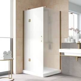 Душевой уголок Vegas-Glass Afp-Fis Lux 110x120 AFP-Fis LUX 110*120 05 10 профиль бронза, стекло сатин