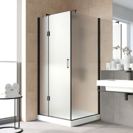 Душевой уголок Vegas-Glass Afp-Fis Lux 110x90 AFP-Fis LUX 110*90 02М 10 профиль черный, стекло сатин
