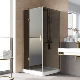 Душевой уголок Vegas-Glass Afp-Fis Lux 90x80 AFP-Fis LUX 90*80 05 07 профиль бронза, стекло графит