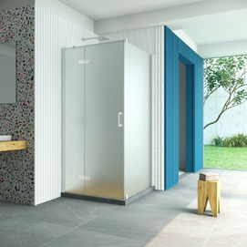 Душевой уголок Vegas-Glass Afp-Fis Retta 110x100 AFP-Fis Retta 110*100 01 10 профиль белый, стекло сатин