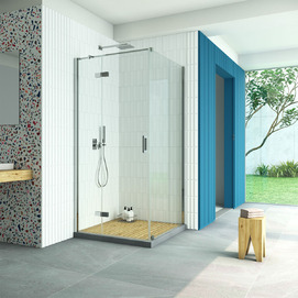 Душевой уголок Vegas-Glass Afp-Fis Retta 110x90 AFP-Fis Retta 110*90 08 01 профиль глянцевый хром, стекло прозрачное