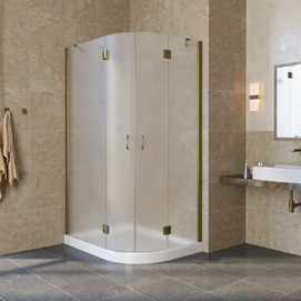 Душевой уголок Vegas-Glass Afs-F Lux 100x80 AFS-F LUX 100*80 05 10 профиль бронза, стекло сатин