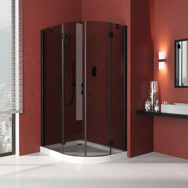 Душевой уголок Vegas-Glass Afs-F Lux 120x110 AFS-F LUX 120*110 02М 07 профиль черный, стекло графит