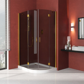 Душевой уголок Vegas-Glass Afs-F Lux 120x80 AFS-F LUX 120*80 09 07 профиль глянцевое золото, стекло графит