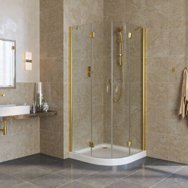 Душевой уголок Vegas-Glass Afs Lux 120x120 AFS LUX 120 09 01 профиль глянцевое золото, стекло прозрачное