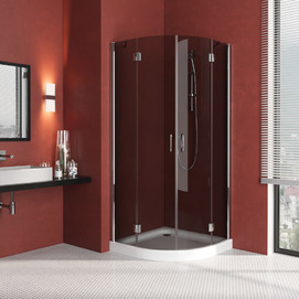Душевой уголок Vegas-Glass Afs Lux 90x90 AFS LUX 90 08 07 профиль глянцевый хром, стекло графит