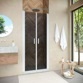 Душевая дверь в нишу Vegas-Glass Е2Р Novo h2000 90x200 Е2Р NOVO h2000 90 01 07 стекло графит, профиль белый